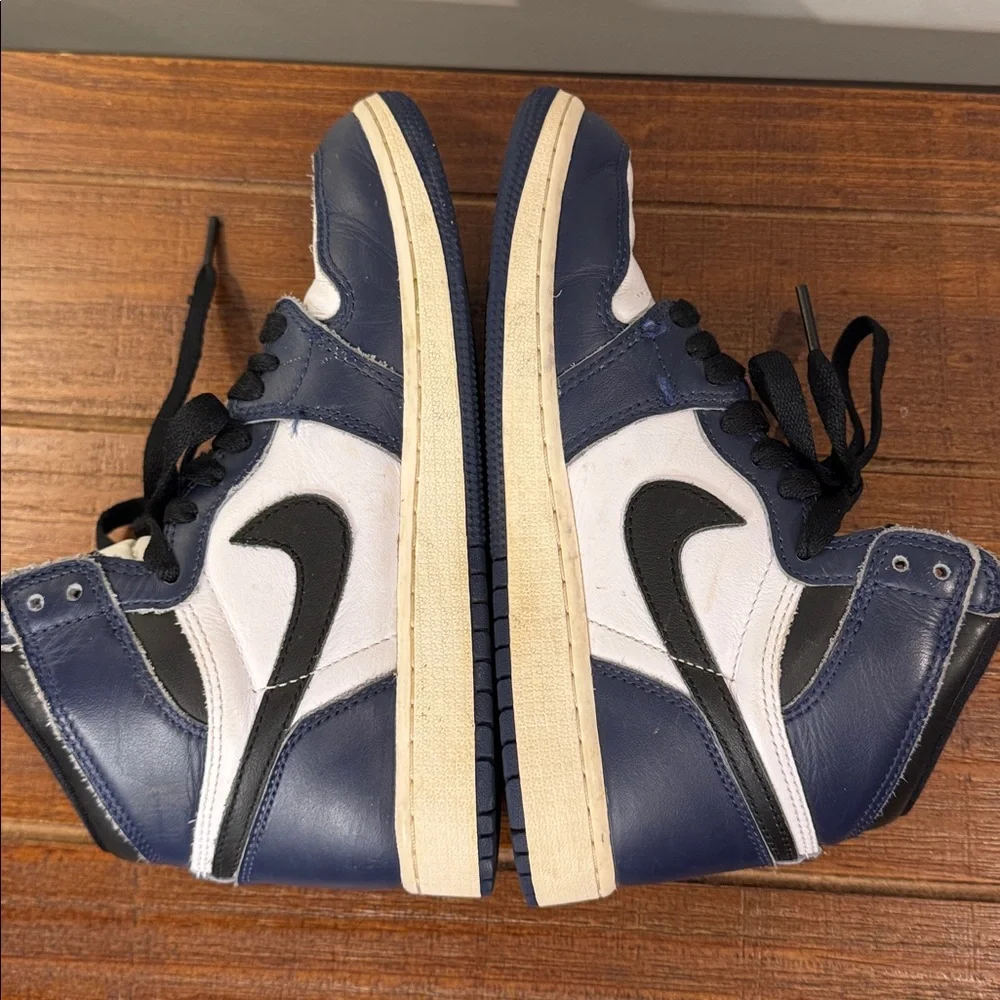 Air Jordan 1 High OG Sneakers Storm Blue and White Basketball Shoes Youth 4‎